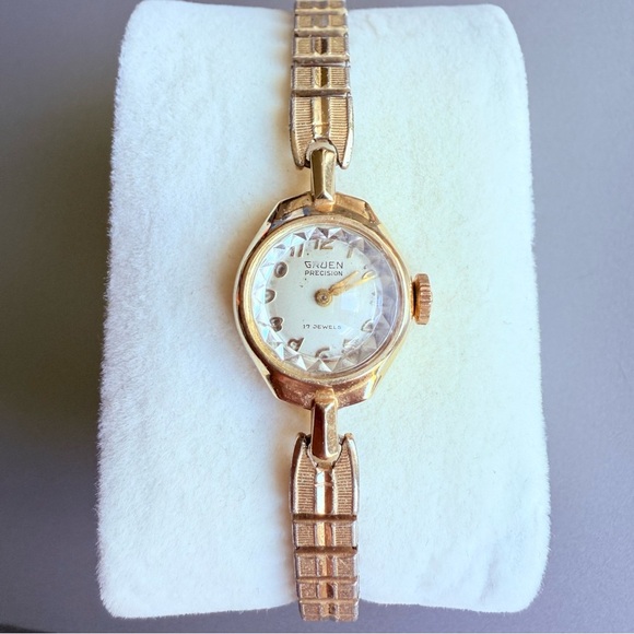 Vintage GRUEN Precision 14k Gold 17 Jewels Ladies Mechanical Watch Worki… - Picture 1 of 14